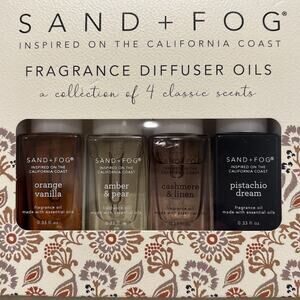 Sand + Fog Diffuser Oil Orange Vanilla Amber Pear Cashmere Linen Pistachio Dream